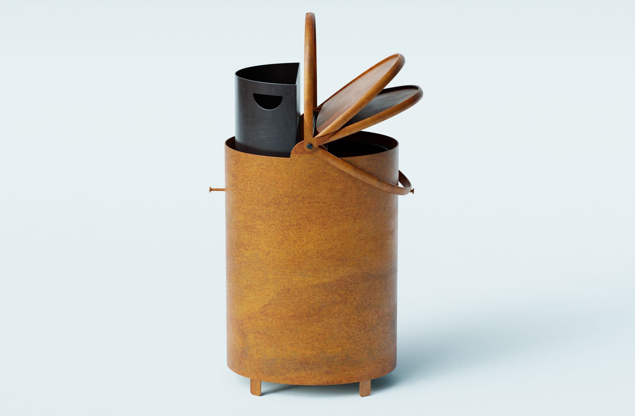 Держатель для мусора из листового металла с наружной крышкой CITYSì DANTI ARCH-00135712 - Вид №6