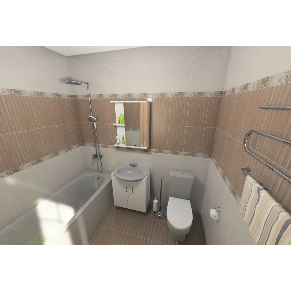 Бордюр Golden Tile «Зебрано» 25х6 см цвет бежевый STLM-2051032 - Вид №3