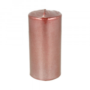 300161 Свеча столбик лак металлизированный 5.6 х 5.6 х 11.5 см 220 г красный глянец Kukina Raffinata