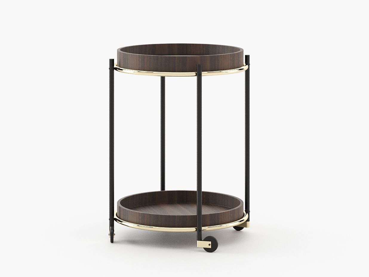 Деревянная и металлическая барная тележка Laskasas Crest ARCH-00131083