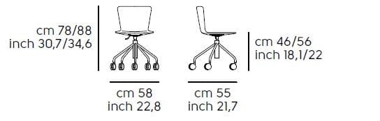 Ткань поворотный операционный офисный стул с колесами Midj Калла ARCH-00078229 - Вид №3