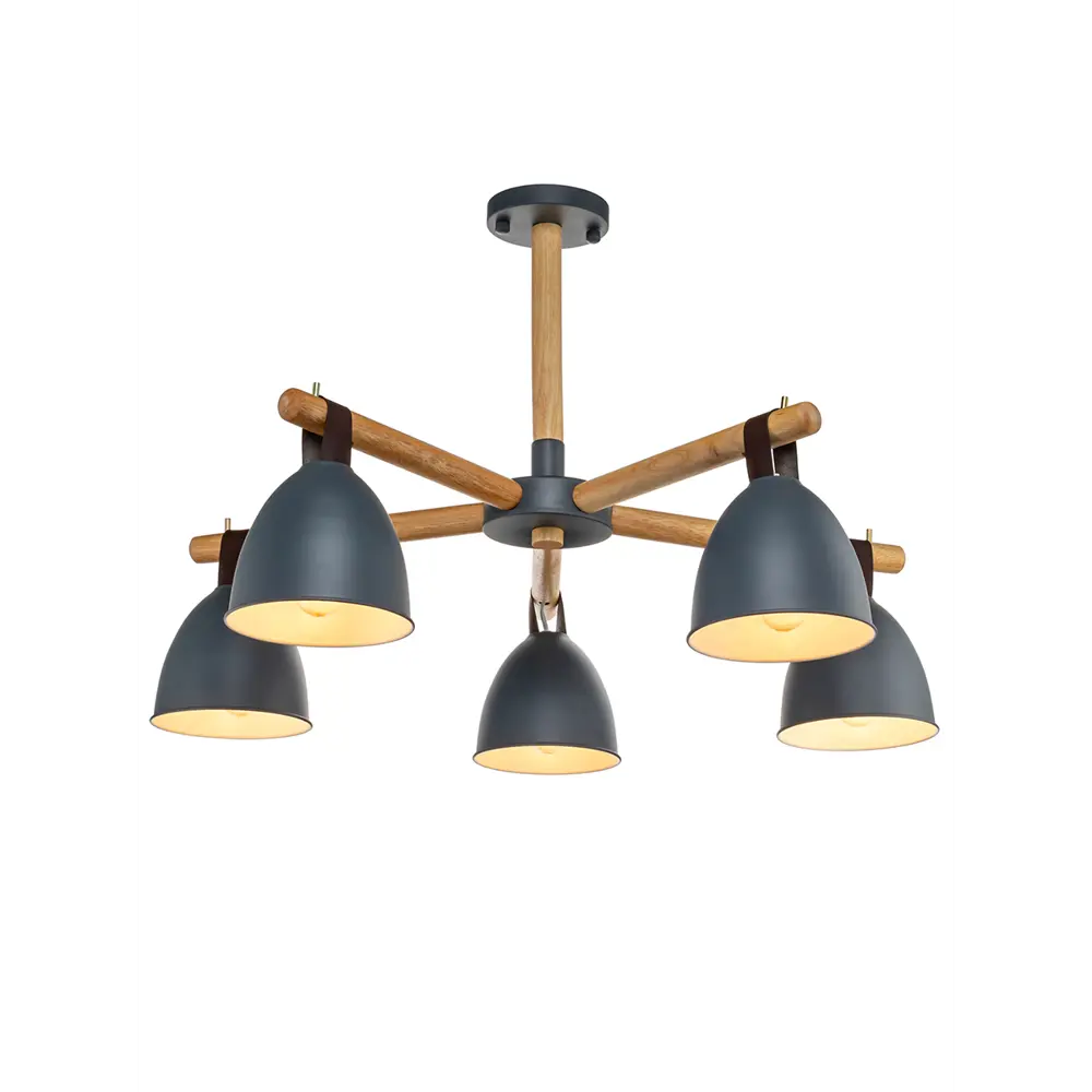 Люстра на штанге Lamplandia Decize Grey L1467, 5 ламп, 17 м², цвет серый STLM-2062588 - Вид №2