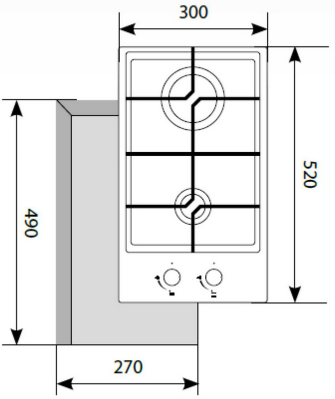 1074233 Газовая варочная поверхность LEX GVG 321 BL STDN-0021710 - Вид №10
