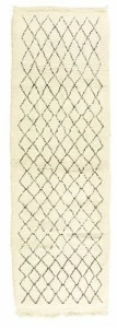 AFOLKI Прямоугольный шерстяной коврик с длинным ворсом и геометрическими мотивами Beni ourain Taa1222be