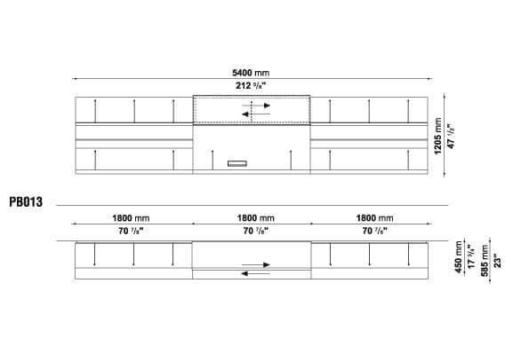 Оборудованная стена с ТВ-стойкой B&B Italia PAB ARCH-00029458 - Вид №29