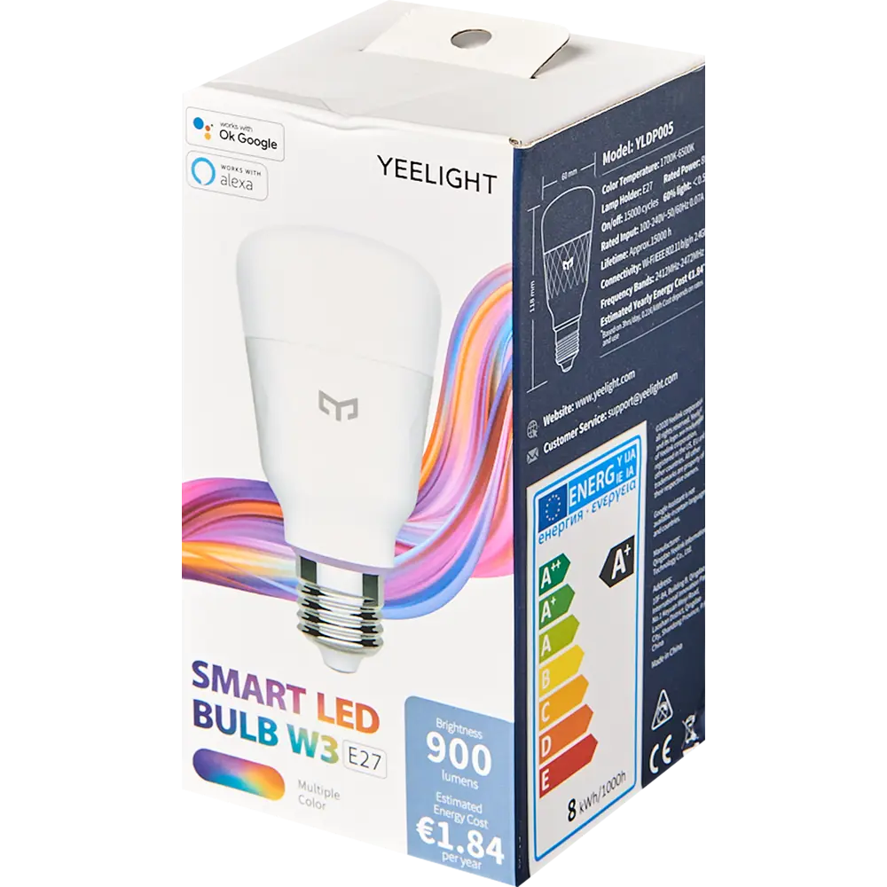 Лампа умная светодиодная Yeelight E27 200-240 В 10 Вт груша матовая 800 лм регулируемый цвет света RGBW для диммера STLM-2194174 - Вид №10