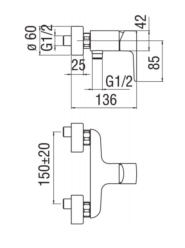 Смеситель для душа с ручным душем Nobili Acquaviva ARCH-00116825 - Вид №3