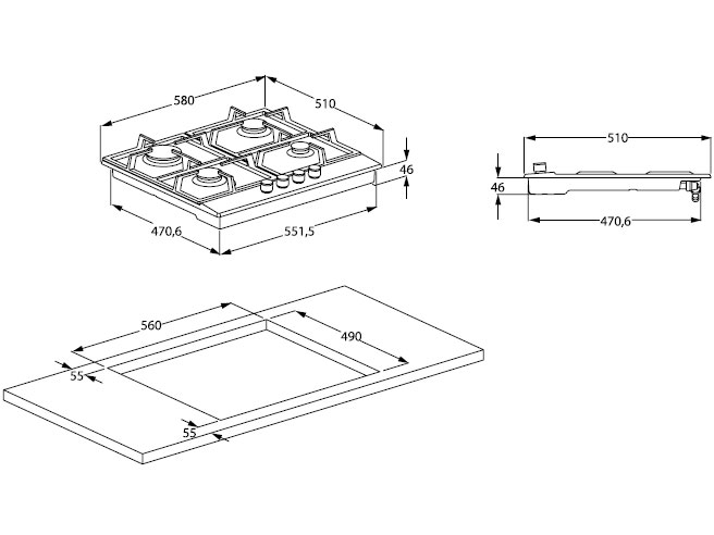 8169343 Газовая варочная поверхность Beko HIAW64225SB STDN-0096503 - Вид №6