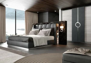 Caroti Деревянная контейнерная кровать в современном стиле с высоким изголовьем Concept Art.24 - theca