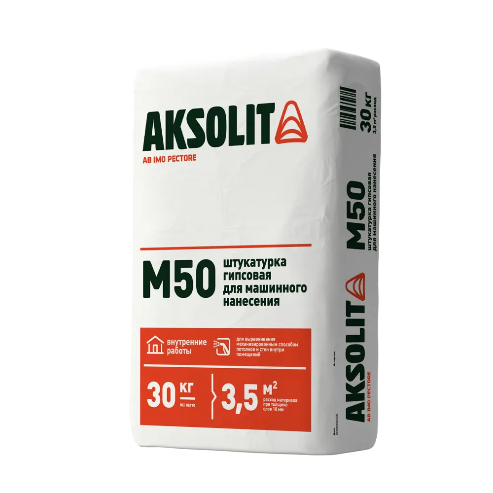 Штукатурка гипсовая М50 30 кг AKSOLIT STLM-2027136