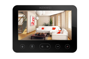 15895095 Цветной монитор видеодомофона без трубки (черный) hands-free KW-E706FC-W100 CC000001052 Kenwei