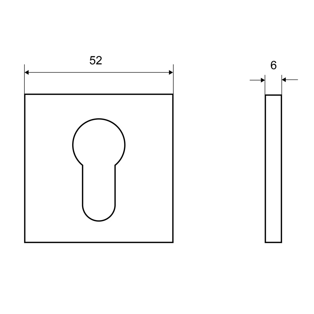 Накладка на замочную скважину Palladium Z 220 ET WP 54х54 мм цвет белый 2 шт STLM-2174130 - Вид №3