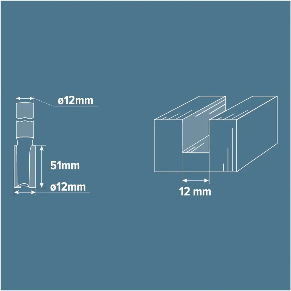 Фреза пазовая прямая Brigadier, D12х51 мм STLM-2050745 - Вид №2