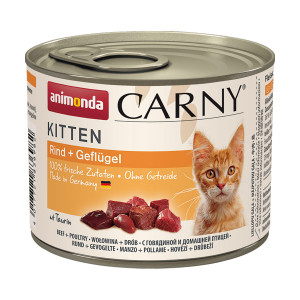 ПР0004568 Корм для котят Carny Kitten с говядиной и домашней птицей конс. 200г Animonda