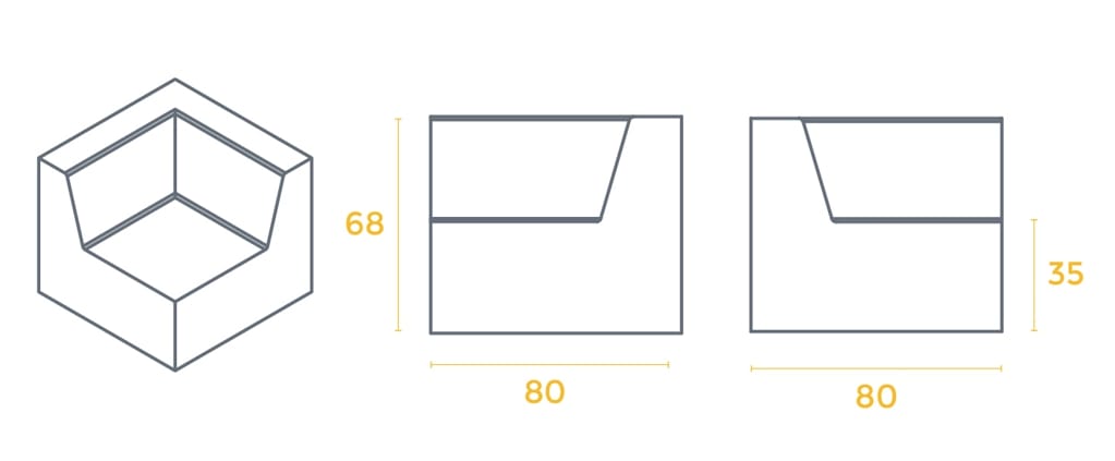 Модульный диван с пенопластовым покрытием SIXINCH TRINITY ARCH-00043097 - Вид №11