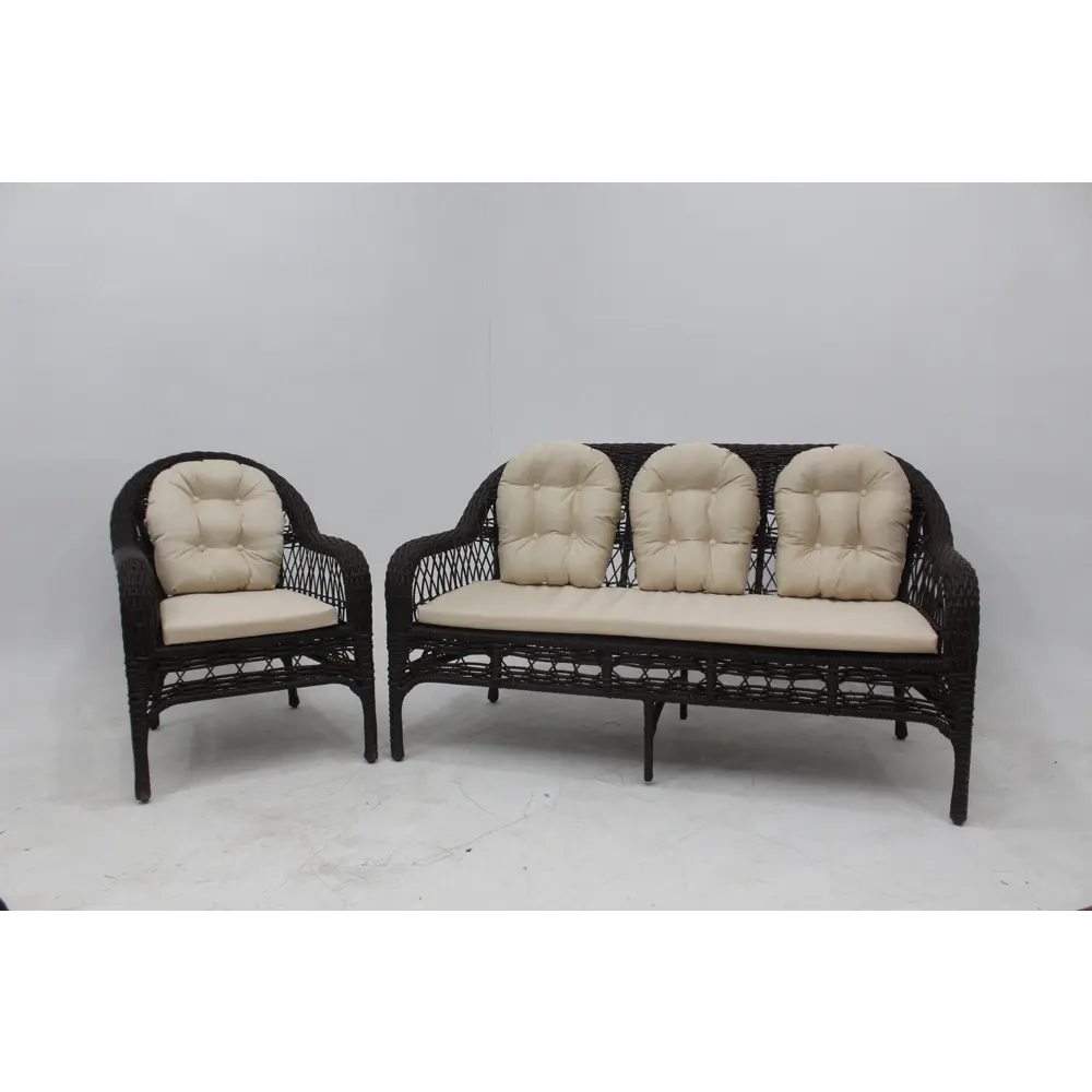 Садовое кресло с подушкой Viktoria 65x65x180 см искусственный ротанг коричневый Santreyd STLM-2117880 - Вид №5