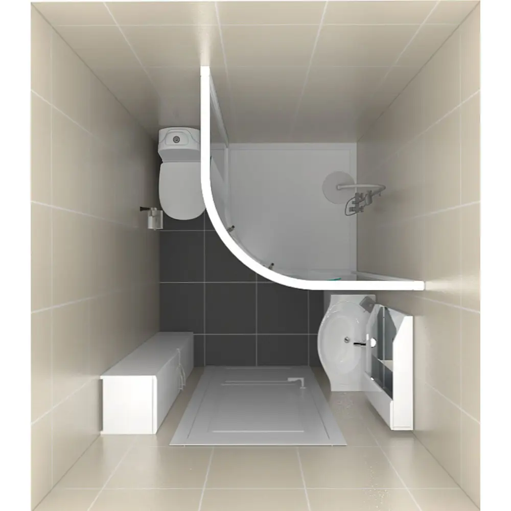 Душевая ширма Sensea Nerea 1/4 круга для поддона 100х100 см Без серии STLM-2128912 - Вид №2