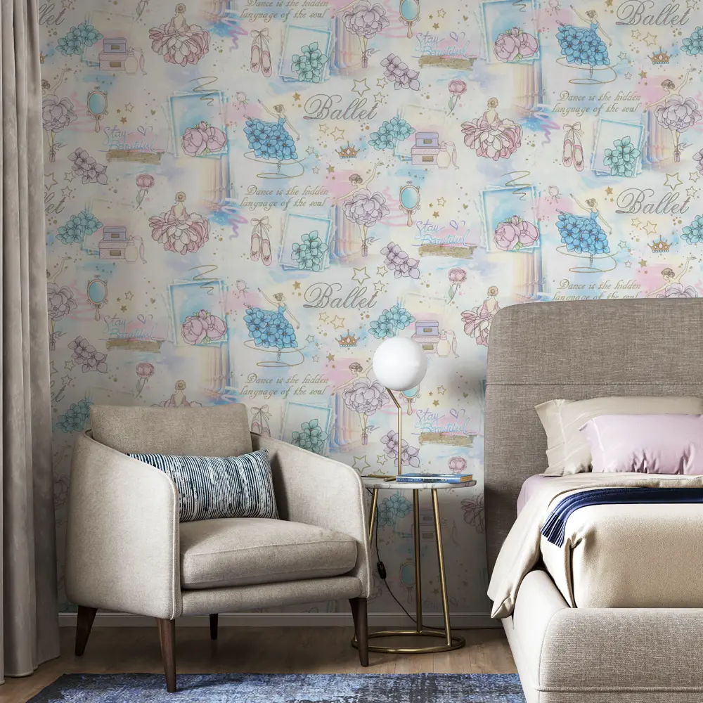 Обои флизелиновые Palitra Home Ballet голубые 1.06 м 71905-66 STLM-2084459 - Вид №2