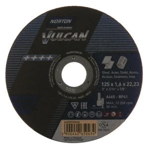 Диск отрезной по металлу тип 41 Norton Vulcan 125x22.2x1.6 мм