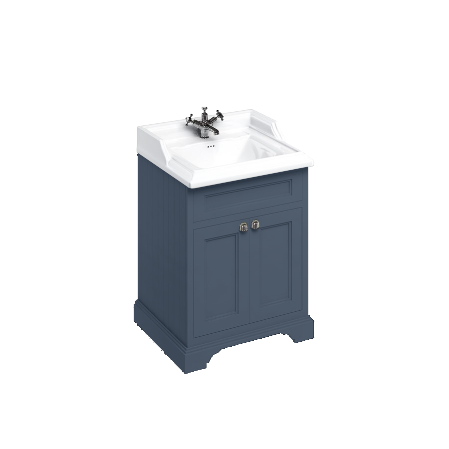 Burlington Отдельностоящий блок 65 с дверьми и классической раковиной Темно-оливковый с 1 отверстием под смеситель Раковина FF8O_B15 1TH  - Вид №12