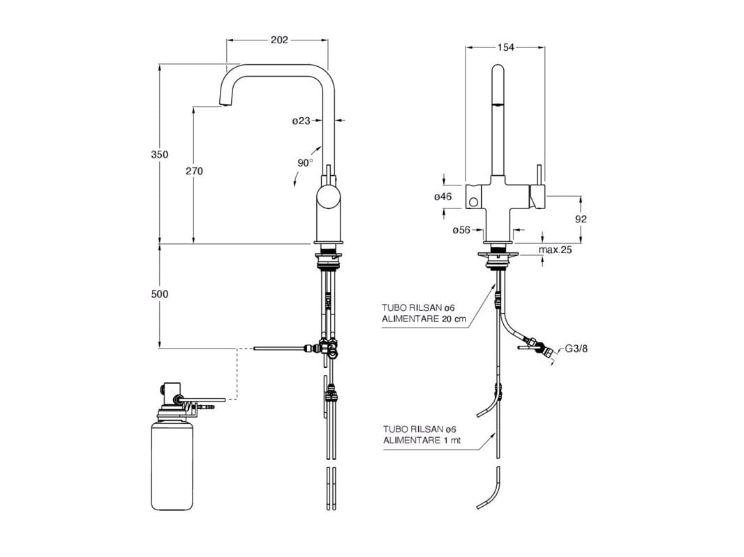 Смеситель для кухни с одной ручкой CRISTINA Rubinetterie кухня-современная коллекция ARCH-00122366 - Вид №2