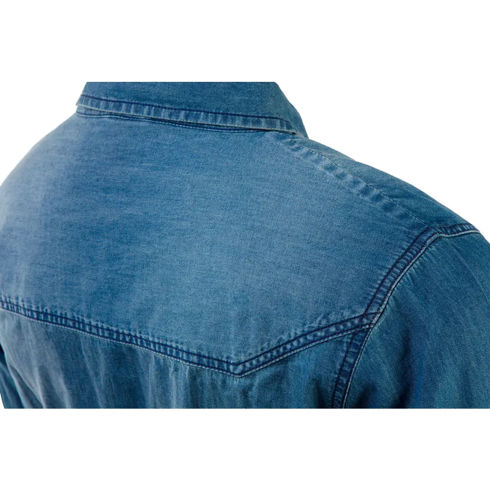 Рубашка Neo Tools Denim темно-синяя размер S рост 178 STLM-2109130 - Вид №3