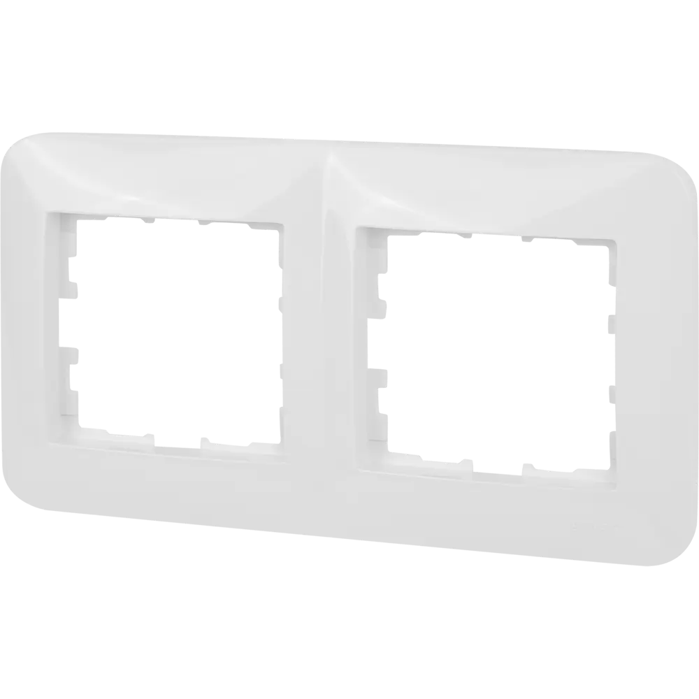 Рамка для розеток и выключателей Lezard Karina Life 2 поста горизонтальная цвет белый STLM-2165445 - Вид №1