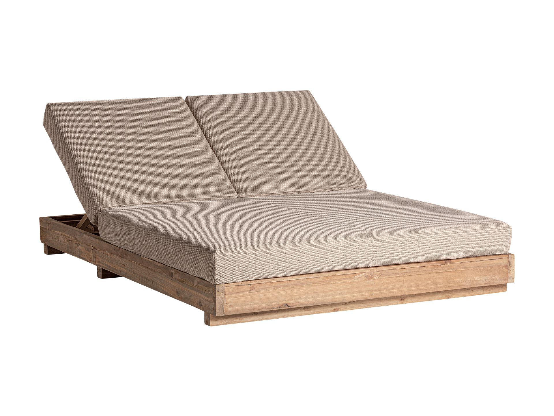 Садовая кровать с откидной спинкой из ткани и дерева Vical Home Pure ARCH-00060793