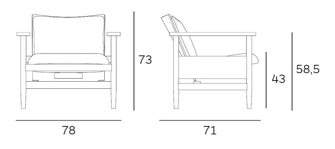 Кресло из ясеня с мягким сиденьем с подлокотниками Plank Sol &amp ARCH-00114221 - Вид №9