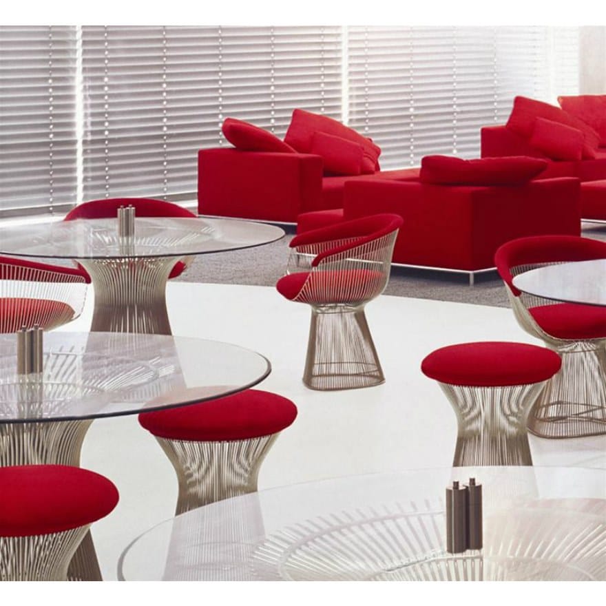 Низкий стул из стали и ткани Knoll Platner ARCH-00049901 - Вид №5