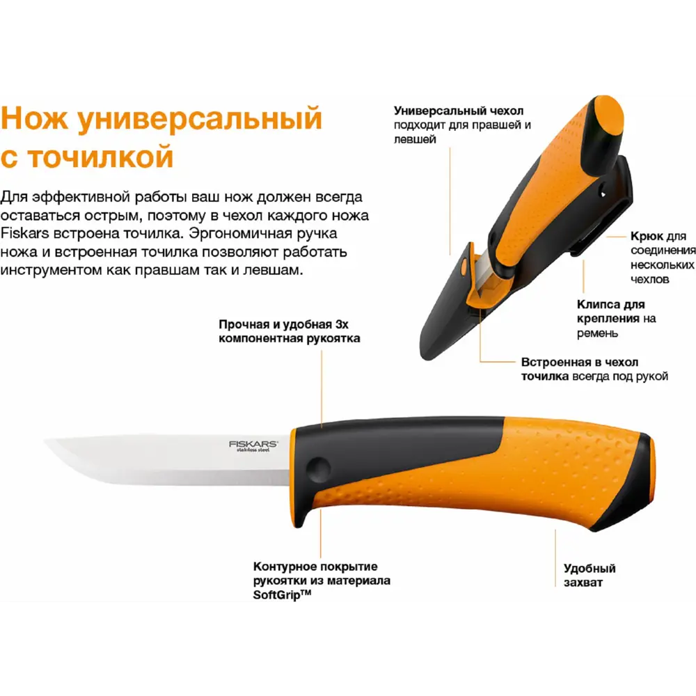 Набор для кемпинга Fiskars топор Х5, пила, нож STLM-2154048 - Вид №3