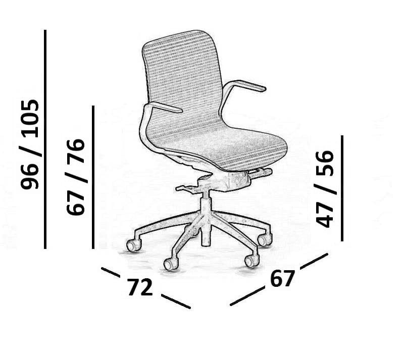 Офисное кресло Nylon® с подлокотниками с 5 спицами Luxy SmartLight ARCH-00076554 - Вид №16
