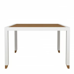 Обеденный стол белый квадратный с деревянным топом 120 см Arnika FURNITERA ARNIKA 120349 Бежевый;белый
