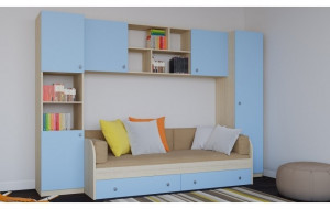 16735C Модульная детская Астра, композиция 2, голубой РВ-мебель