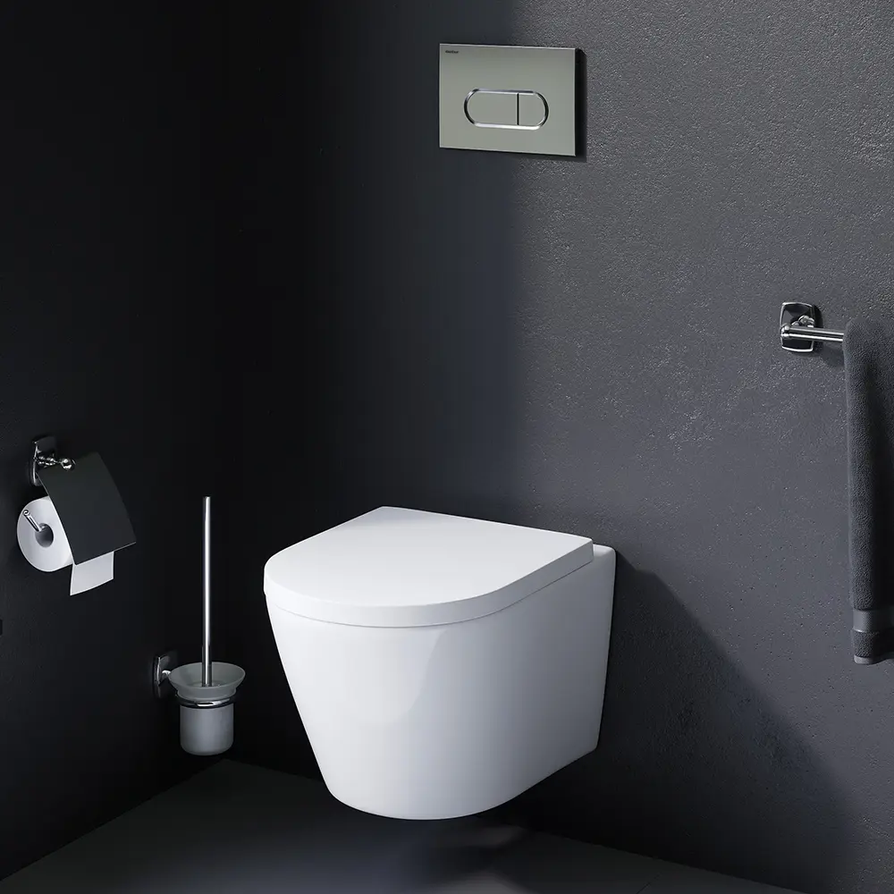 Комплект инсталляция с унитазом Damixa Cedar с клавишей Prime M, безободковый, с микролифтом, цвет белый STLM-2165316 - Вид №3