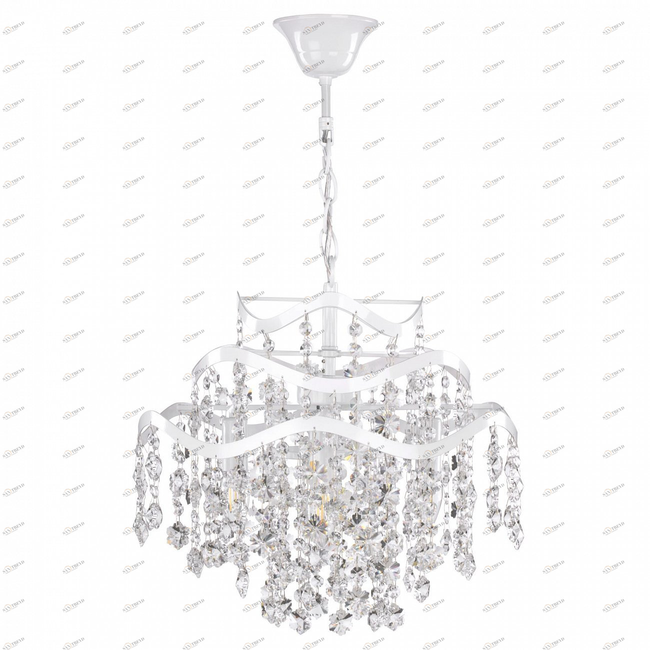 Люстра подвесная хрустальная 147 см Charlotte FR1001PL-04W FREYA ДИЗАЙНЕРСКИЕ, КАПЛЯ 00-3957118 Прозрачный 