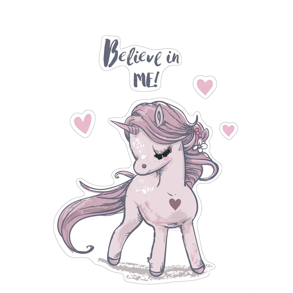 Наклейка Поверь в единорога 17x23 см Santreyd STLM-2135076