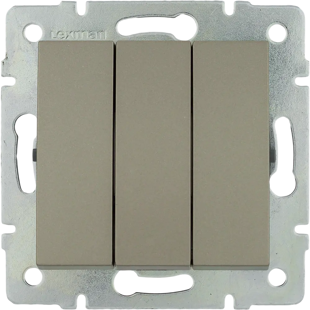 Выключатель встраиваемый Lexman Виктория 3 клавиши, цвет шампань матовый STLM-2165198
