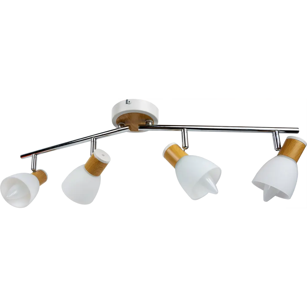 Спот поворотный Бутон на планке 4 лампы E14 8 м² цвет сосна TDM ELECTRIC STLM-2209588 - Вид №1