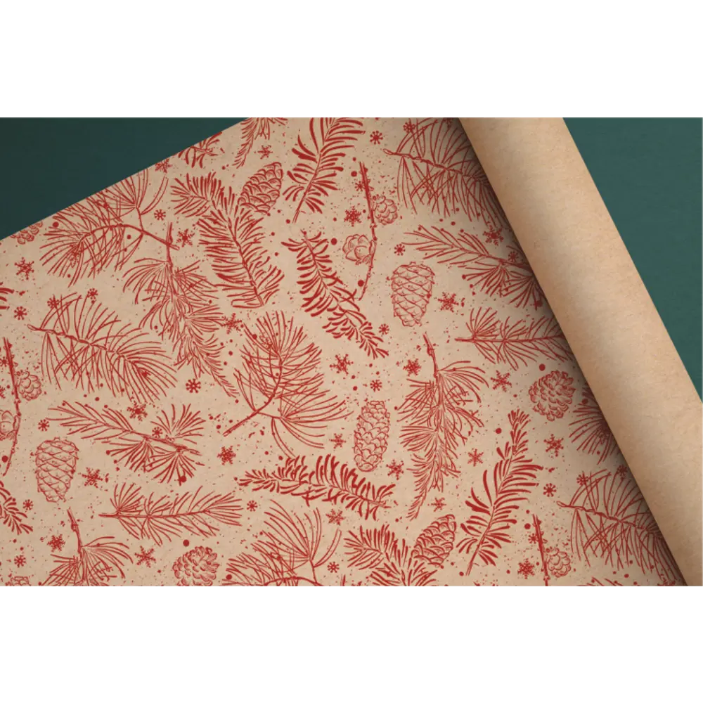 Упаковочная бумага «Красные веточки» 70 см Симфония STLM-2053695 - Вид №2
