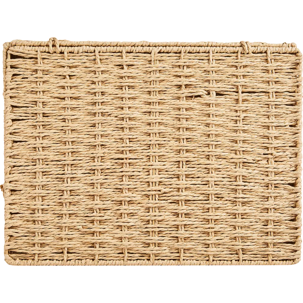 Корзина с крышкой для хранения 38x18x28 см бумага цвет бежевый SPACEO Kub STLM-2088075 - Вид №8