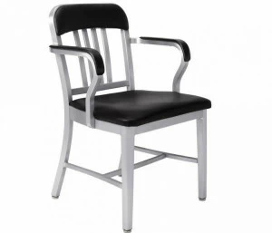 Emeco Алюминиевый стул с подлокотниками Navy® upholstered