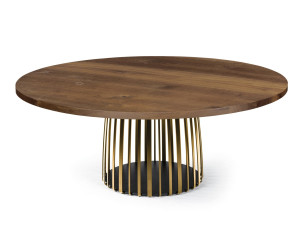 Круглый обеденный стол из массива дерева с Lazy Susan