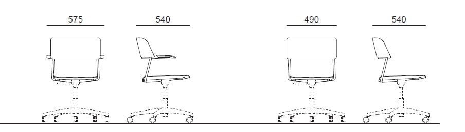 Вращающееся офисное кресло из полипропилена с подлокотниками Diemmebi ARCH-00056220 - Вид №2