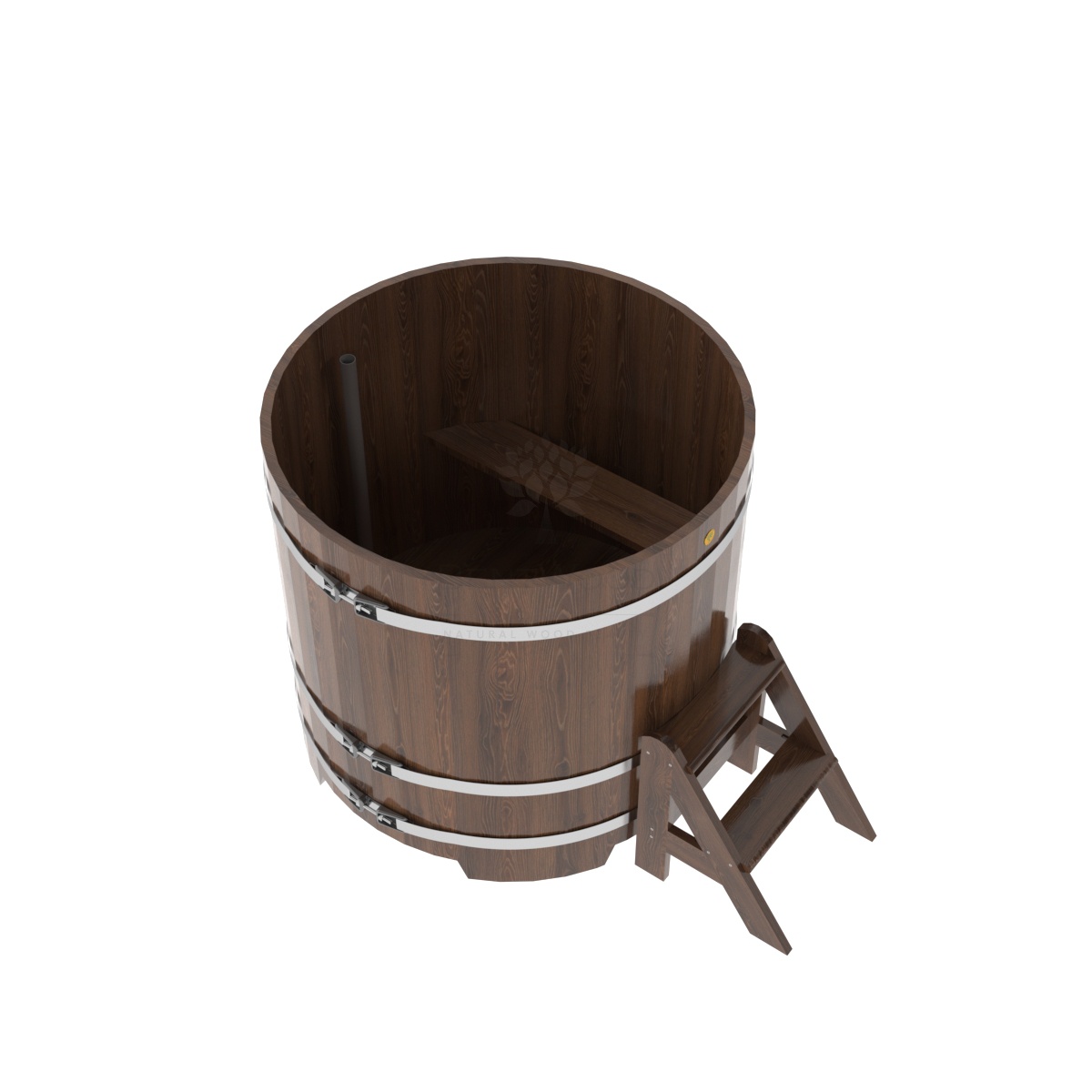 1284 Купель круглая из дуба d=1,17х1,1 морёная Alyarus  - Вид №1