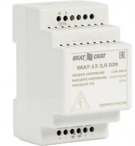 SKAT-12-2.0 DIN power supply 12v 2.3a external battery 1х7-17ah charge current 2.0 – iload. Бастион