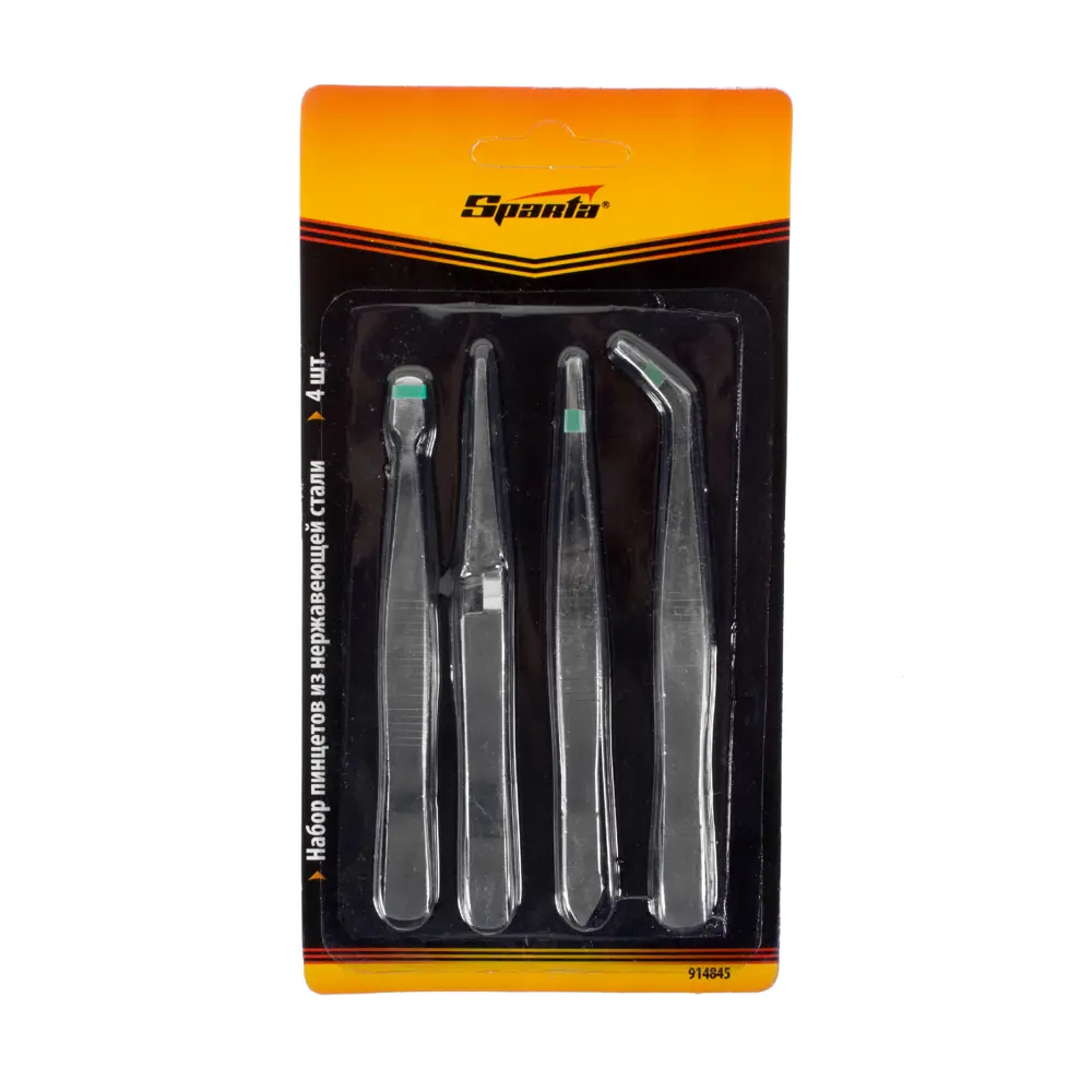 Набор пинцетов из нержавеющей стали Sparta 4 шт STLM-2013251 - Вид №1