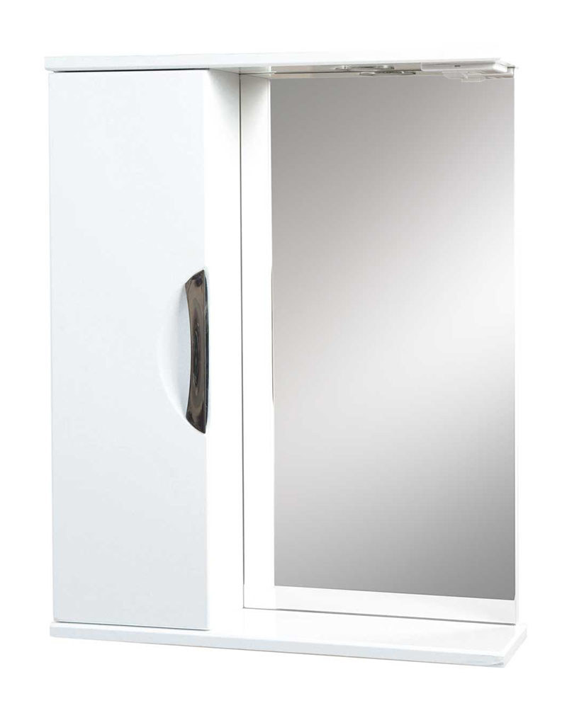 93400782 Шкаф зеркальный 55 см с подсветкой цвет белый МИЛЛИ STLM-0544916 EMMY