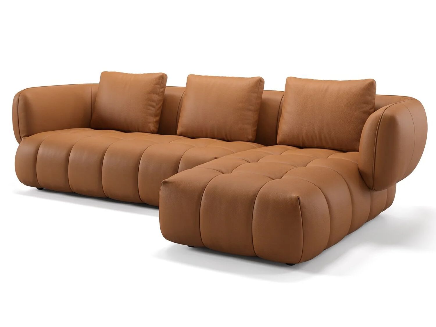 Кожаный диван с полуостровом на 4 места Sofanella море ARCH-00077692