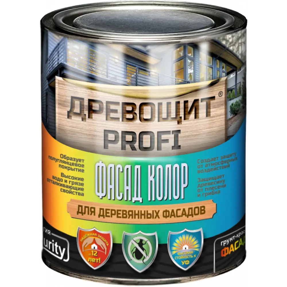 91758015 Фасадная краска для дерева Красковия Древощит Profi с защитой от плесени и грибка цвет зеленый Ral 6018 0.7 кг STLM-0854528